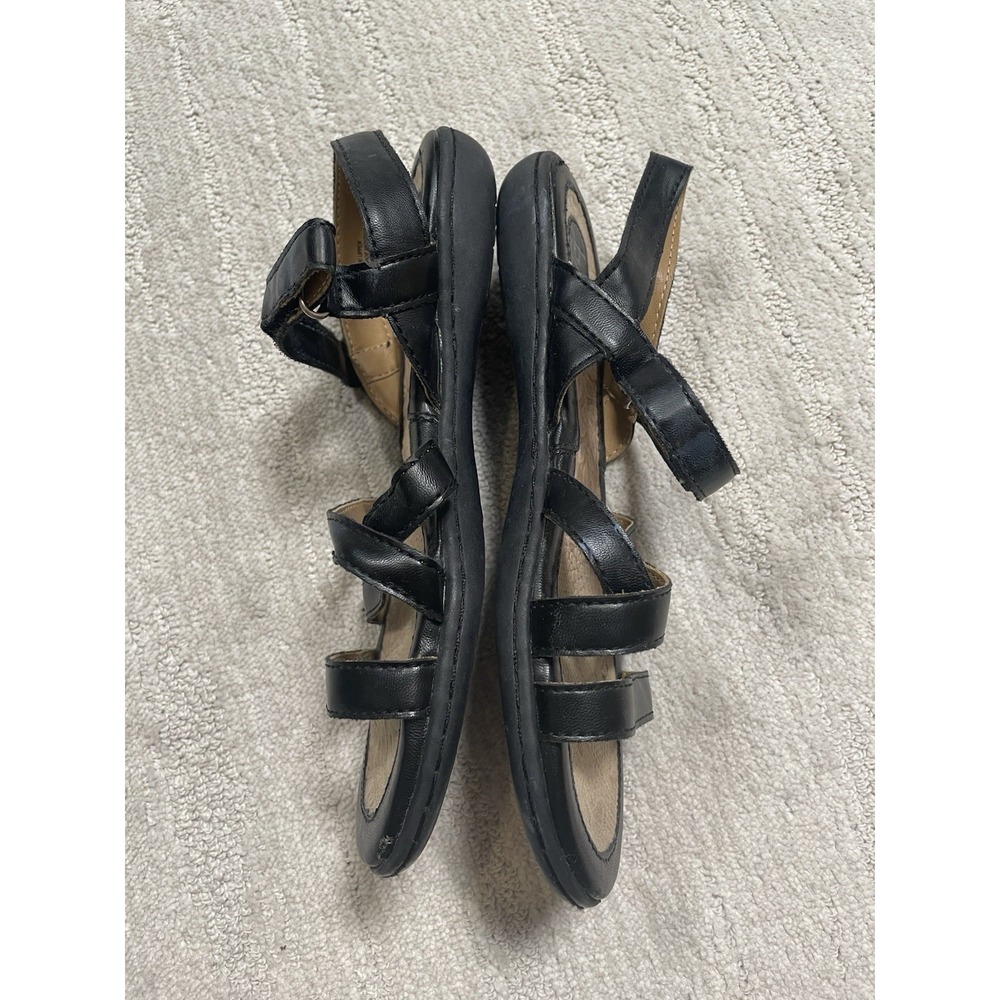Born B.o.c. Boc Strappy Sandals Black‎ Womens Size 7 Comfy Flat - Picture 3 of 9